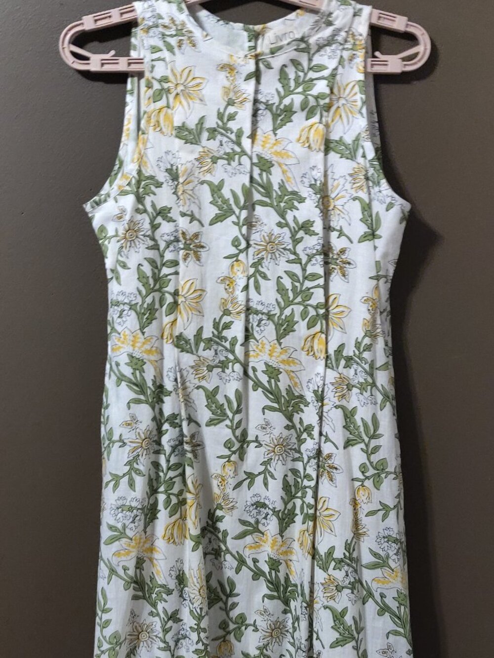 Livro Floral Cotton Sleeveless Maxi Dress With Pockets Size Medium - Picture 6 of 6
